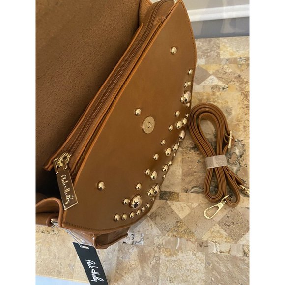 New PINK HALEY Nancy Women Studded Crossbody Bag Brown NWT - Picture 3 of 8